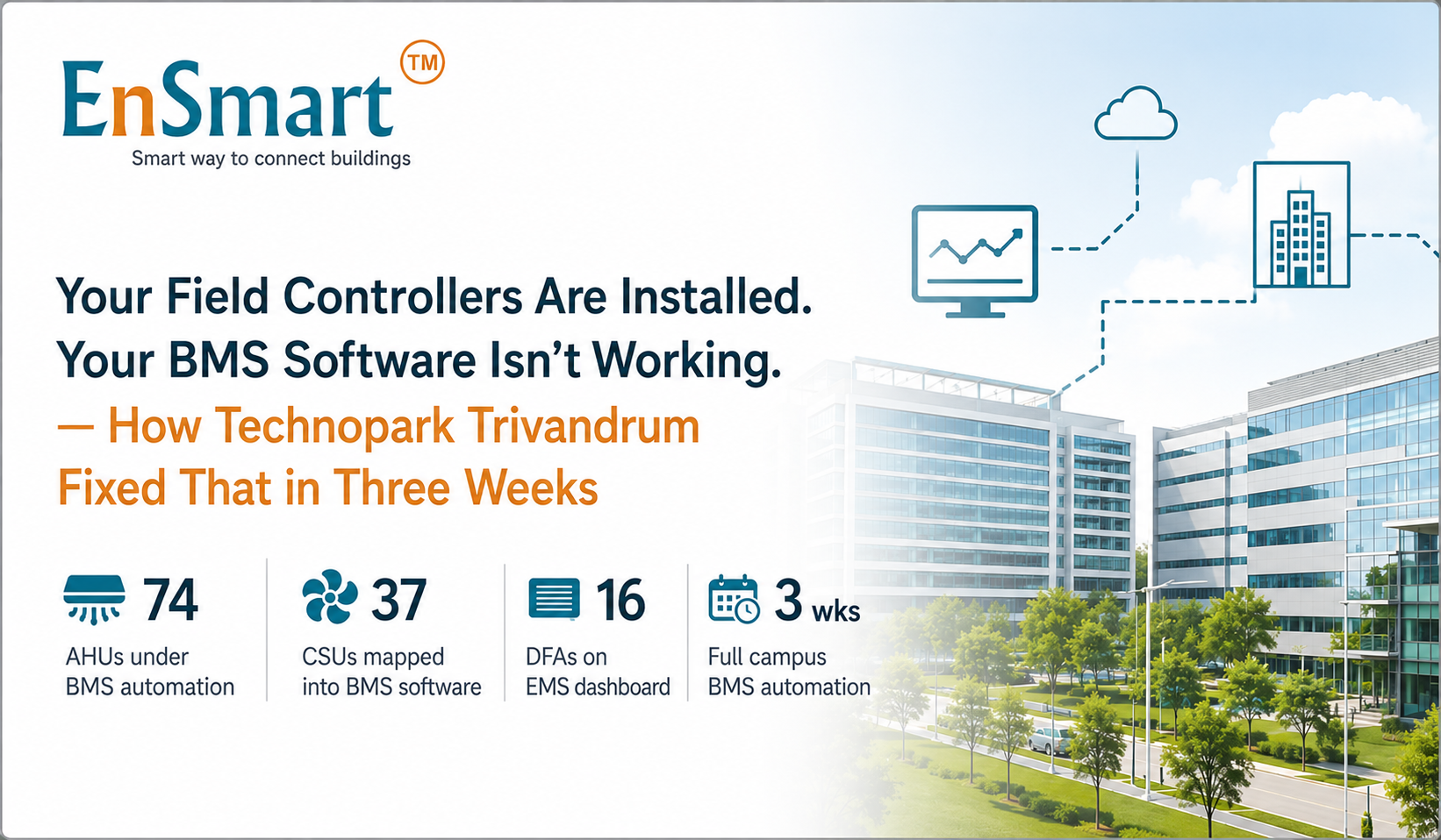 Your Field Controllers Are Installed. Your BMS Software Isn't Working. — How Technopark Trivandrum Fixed That in Three Weeks