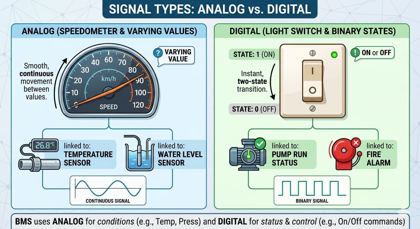 What Are Analog and Digital Signals in BMS? — infographic