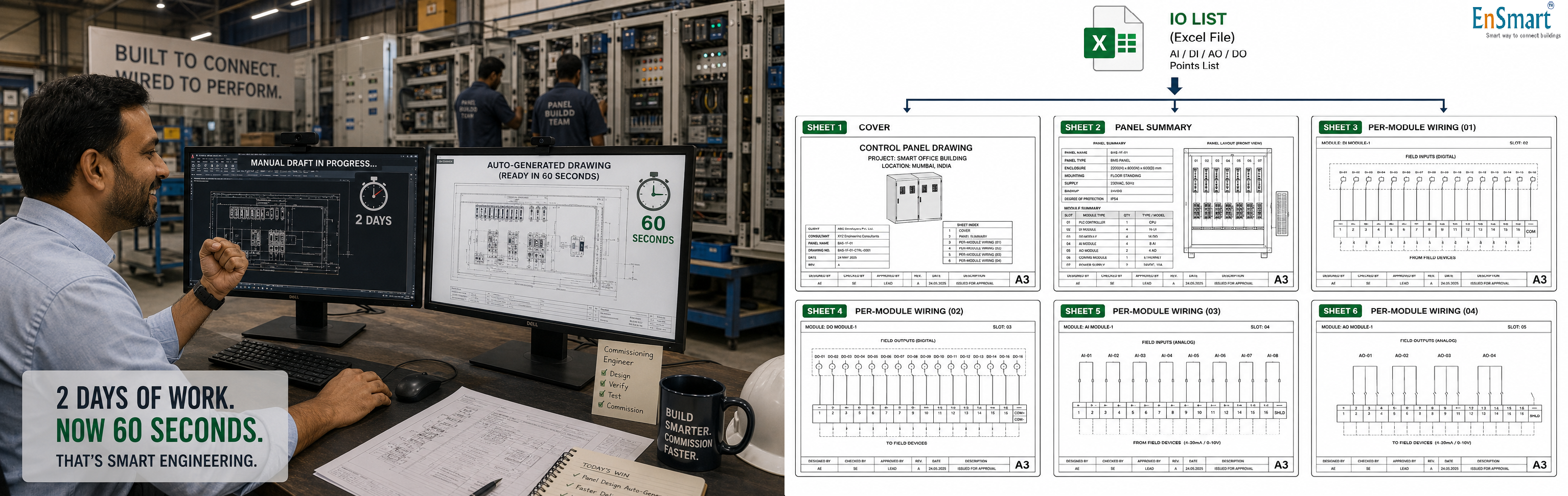 Auto-Generated DDC Wiring Drawings — How Modern Engineering Tools Replace AutoCAD Drafting — infographic